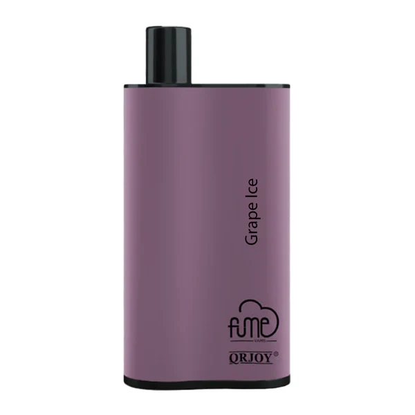 Close-up of a grape popperz device being held, showing vapor cloud