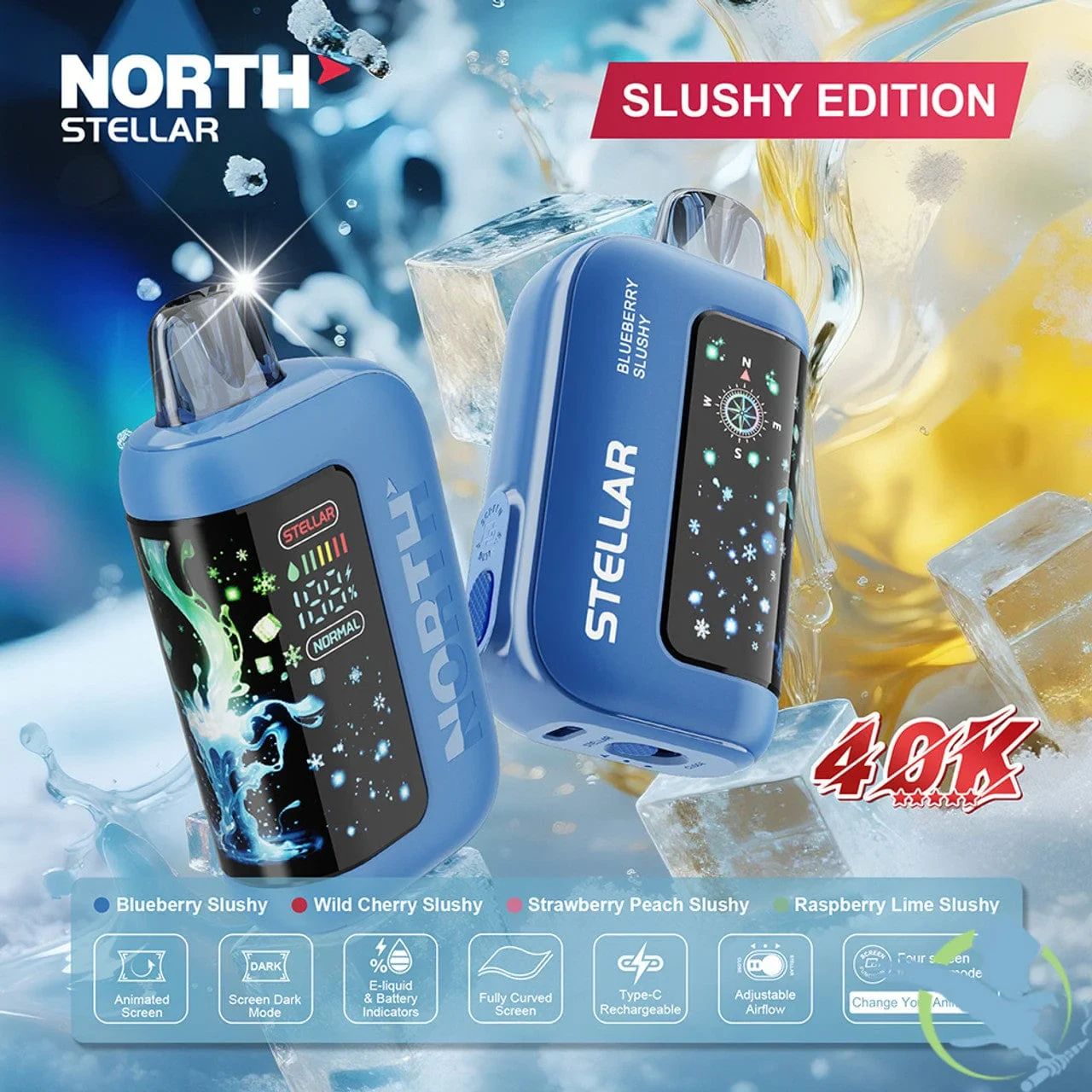 A split-screen showing the Foger Bit 35K device on the left and the corresponding foger vape manual pdf safety section on the right, with highlighted battery warnings