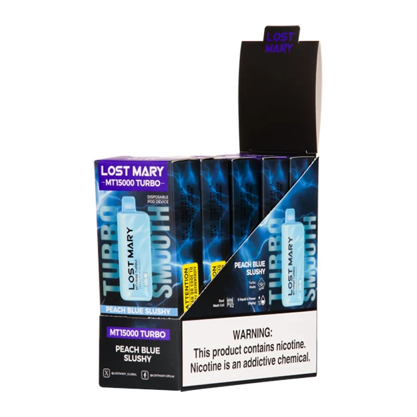 Modern tobacco flavored vape devices lined up on a wooden table, showcasing Geek Bar Pulse and Lost Mary MO5000